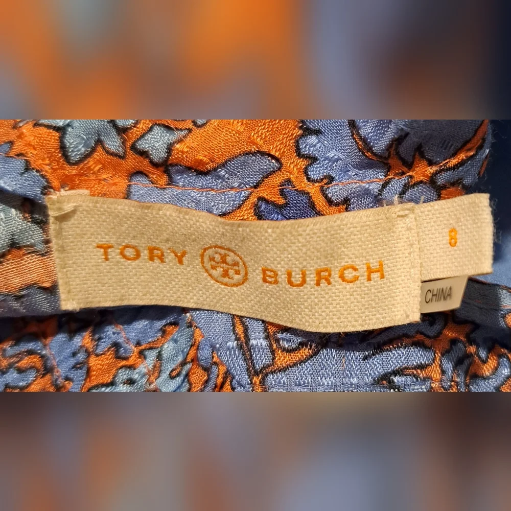Tory Burch Blue and Red Maxi Dress